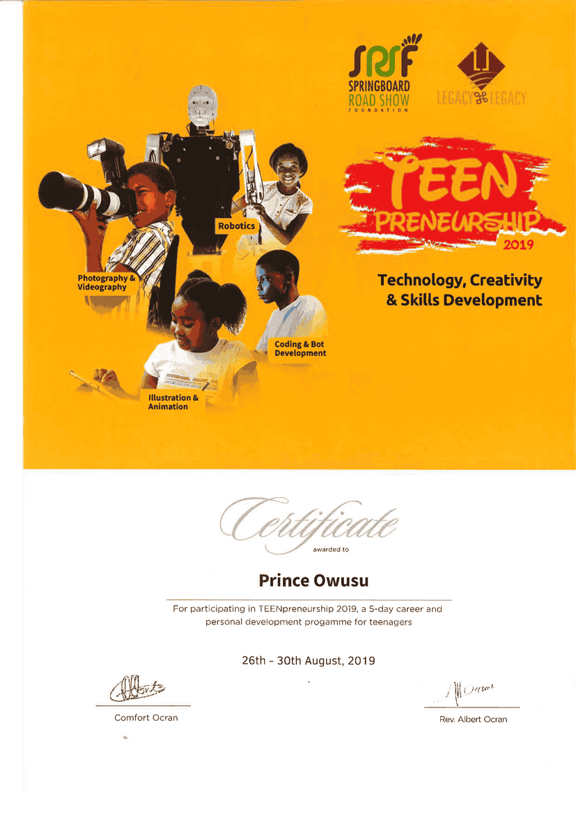 Technology, Creativity & Skills Development certificate